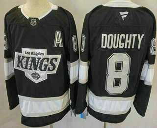 Mens Los Angeles Kings #8 Drew Doughty Black Alternate Authentic Jersey->los angeles kings->NHL Jersey